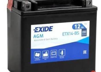 Akumulator motocyklowy EXIDE ETX14-BS YTX14-BS 12V 12Ah 200A na sprzedaż  Szczecin
