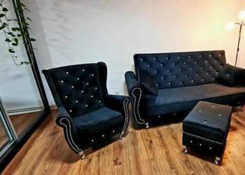 NA RATY komplet zestaw wypoczynkowy Chesterfield sofa uszak na sprzedaż  Łódź