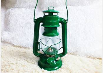 Lampa naftowa ZIELONA Piękna i sprawna do użytku!, używany na sprzedaż  Żary