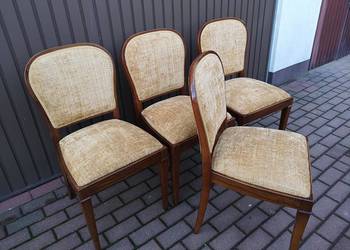 Krzesła ART-DECO Orzechowe Stare Antyk Komplet 4 Sztuki., używany na sprzedaż  Swarzędz