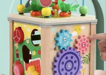 Drewniana kostka edukacyjna interaktywna sorter ukdładanka montessori na sprzedaż  Kielce