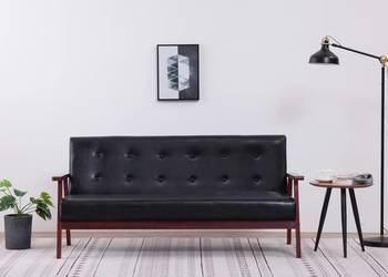 Używany, vidaXL 3-osobowa sofa, czarna, 248643 na sprzedaż  Warszawa