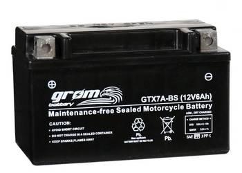 Akumulator motocyklowy GROM GTX7A-BS 12V 6Ah 120A L+ na sprzedaż  Słupsk