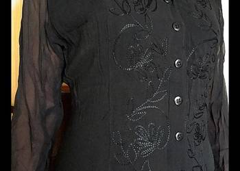 Czarna MAXI z cienkiej żorżety sukienka indyjska r. L na sprzedaż  Konin