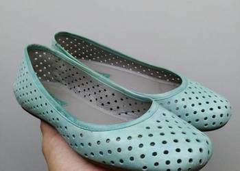 Buty baleriny ażurowe damskie klapki 36 wkładka 23,5 skóra na sprzedaż  Kraków