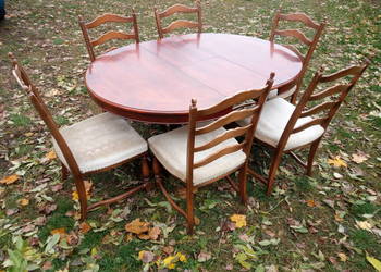 Stol z krzeslami  drewno na sprzedaż  Augustów