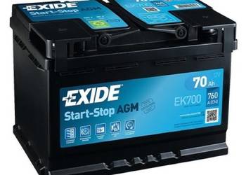 Używany, Akumulator EXIDE AGM 70Ah/760A START STOP EK700 na sprzedaż  Toruń
