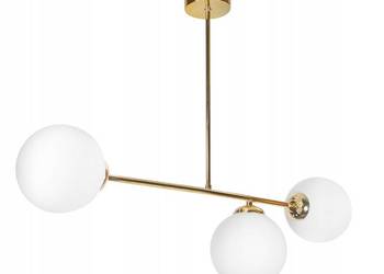 LAMPA WISZĄCA SUFITOWA ŻYRANDOL ZŁOTA 3 KULE Gold - Polska ! na sprzedaż  Choroszcz
