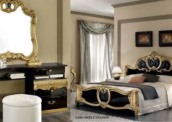 Sypialnia Barocco z toaletką włoska czarno-złota, używany na sprzedaż  Przemyśl