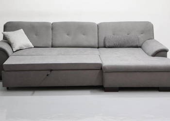 TFE Nowy narożnik funkcjA spania rogówka KANAPa SOFA SZARA tkanina salon na sprzedaż  Poznań