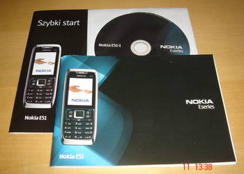 NOKIA E51 Instrukcja obsługi oraz oryginalna płyta CD na sprzedaż  Konin