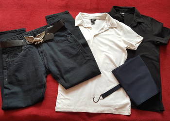 Paka ubrań męskich rozm.S,4 szt.,tshirt polo H&amp;M,spodnie na sprzedaż  Brzostek