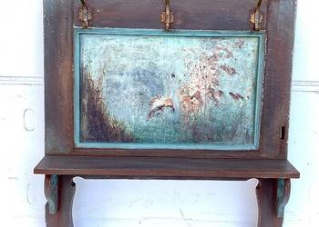 Wieszak z półką vintage rustykalny shabby chic, używany na sprzedaż  Przeworsk