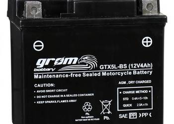 Akumulator motocyklowy GROM GTX5L-BS 12V 4Ah 80A P+ na sprzedaż  Szczecin