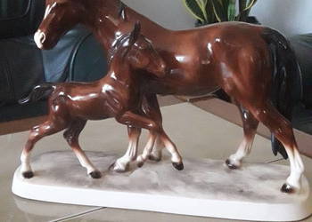 Porcelanowa duża figura konie  Hertwig - Katzhute. Niemcy na sprzedaż  Janów Lubelski