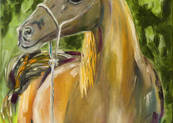 Koń- obraz olejny 70x50 cm, używany na sprzedaż  Krzeszowice