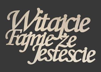 Używany, Napis powitalny &quot;Witajcie fajnie że jesteście&quot; / wesele / dom weselny na sprzedaż  Chomranice