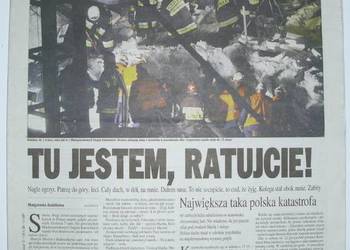 Unikat! Gazeta Wyborcza 30.01.2006 - katastrofa hali MTK, używany na sprzedaż  Warszawa