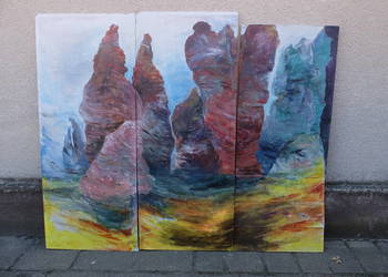 Duży obraz z motywem górskim akryl na płótnie 457 na sprzedaż  Kościan