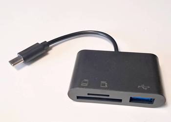 Czytnik kart pamięci SD, micro TF i pendrive do USB-C, używany na sprzedaż  Kraków