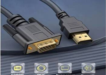 HDMI męski na VGA Male 1080P, długość: 1.8 m. na sprzedaż  Sosnowiec