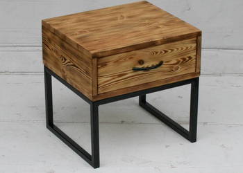 szafka nocna z szufladą LOFT industrial | lite drewno metal, używany na sprzedaż  Mielec