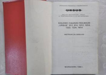 Instrukcja obsługi ciągnik Ursus 912, 914, 1012, 1014, 1222, 1224, 1614 na sprzedaż  Lublin