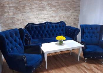 Hit sofa chesterfield glamour hydrofobowa tkanina z f spania na sprzedaż  Dzierżoniów