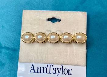 Nowa broszka Ann Taylor perły złoto vintage na sprzedaż  Nisko