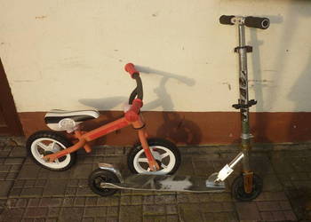 Hulajnoga aluminiowa dziecięca+rowerek biegowy.Stan b.dobry na sprzedaż  Łódź