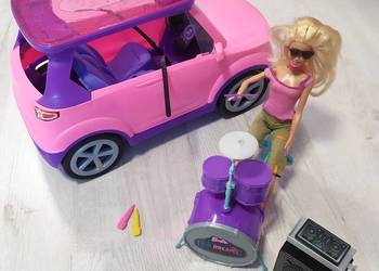 Samochód Barbie zestaw z perkusją, kolumną i lalką, używany na sprzedaż  Zielona Góra