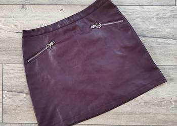 Bordowa spódnica Eco Skóra Zip Zamek Vintage na sprzedaż  Jasło