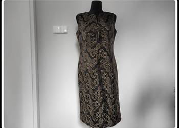 Elegancka sukienka czarno złota CLIN 42 XL na sprzedaż  Płock