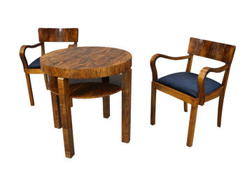 Piękny komplet Art - Deco / stolik i 2 fotele / po renowacji na sprzedaż  Zielonka