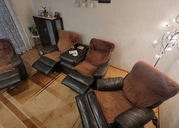 Komplet wypoczynkowy relaks (2 fotele, kanapa stolik kawowy) na sprzedaż  Tychy