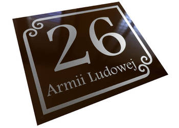 Używany, METALOWA tabliczka adresowa numer domu 30x25 posesji wzór D na sprzedaż  Warszawa