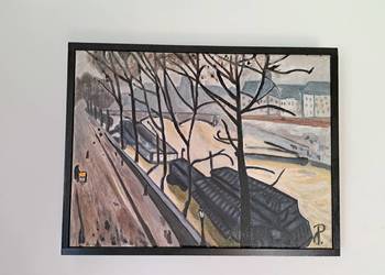 Kopia obrazu Alberta Marqueta, zima w Paryżu. na sprzedaż  Brzesko