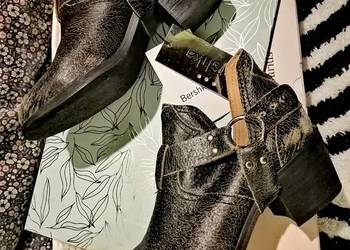BERSHKA buty botki SKÓRZANE półbuty sztyblety SKÓRA NATURALN, używany na sprzedaż  Leszno