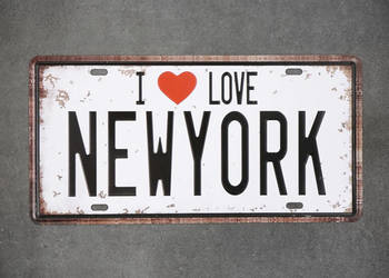 Tabliczka dekoracyjna metalowa I LOVE NEW YORK na sprzedaż  Chmielnik
