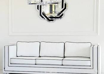 Używany, Sofa glamour BIANKA nowoczesna biała czarna na sprzedaż  Biała Podlaska