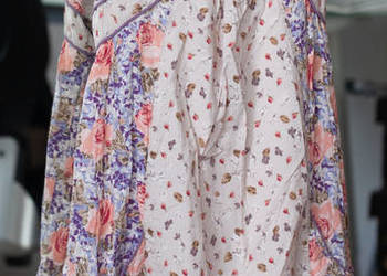 Sukienka boho tunika kwiaty kolory marszczenia L, używany na sprzedaż  Konin