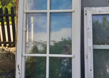 Drewniane drzwi balkonowe oraz okno wystawowe na sprzedaż  Śrem