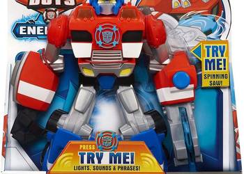 Używany, Figurka Elektroniczny Optimus Prime Transformers Rescue Bots na sprzedaż  Mogilany