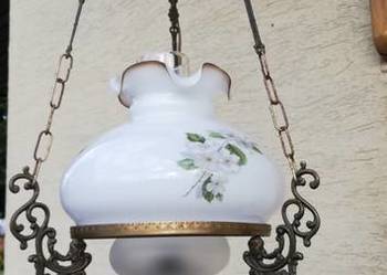 Używany, Lampa wisząca naftowa stylowa holenderska naftowa szklana na sprzedaż  Garwolin