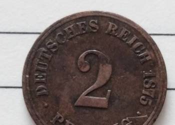 Moneta 2 pfenigi 1875 J Cesarstwo Niemieckie na sprzedaż  Żary