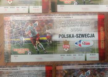 Bilety Kolekcjonerskie 5 sztuk 2003r. Polska-Szwecja. na sprzedaż  Piekary Śląskie