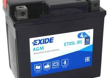 Akumulator motocyklowy EXIDE ETX5L-BS 12V 4Ah 70A EN P+ na sprzedaż  Poznań