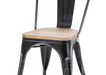 Czarne metalowe postarzane krzesło retro loft na sprzedaż  Limanowa