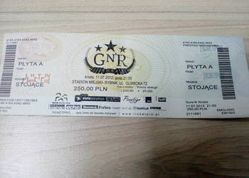 Guns n Roses - bilet z koncertu w 2012 roku w Rybniku na sprzedaż  Knurów