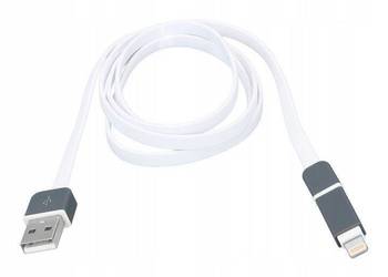 KABEL ładowarka MICRO USB do IPHONE 2w1 PŁASKI czarny na sprzedaż  Zamość